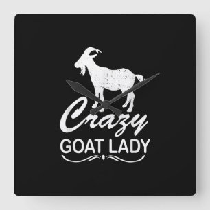 Crazy Goat Lady Shirt Goat, Goat Farmer Gift Square Wall Clock