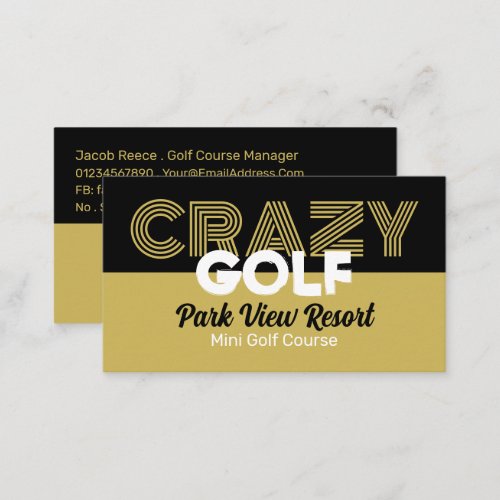 Crazy Golf Slogan Mini Golf Course Advertising Business Card