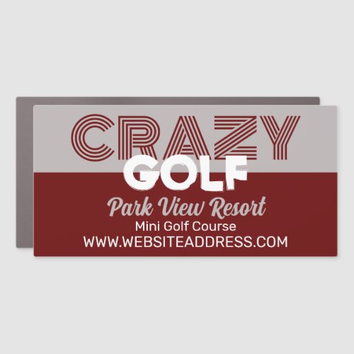 Crazy Golf Slogan Mini Golf Course Advertising Car Magnet