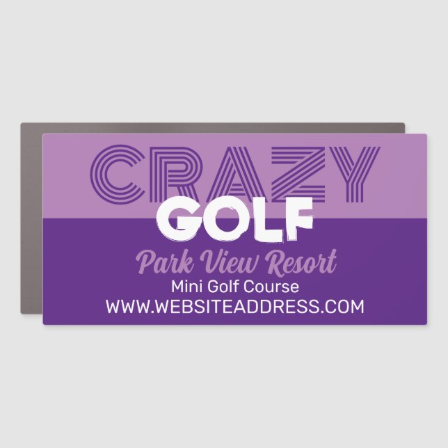 Crazy Golf Slogan, Mini Golf Course Advertising Car Magnet (Front)