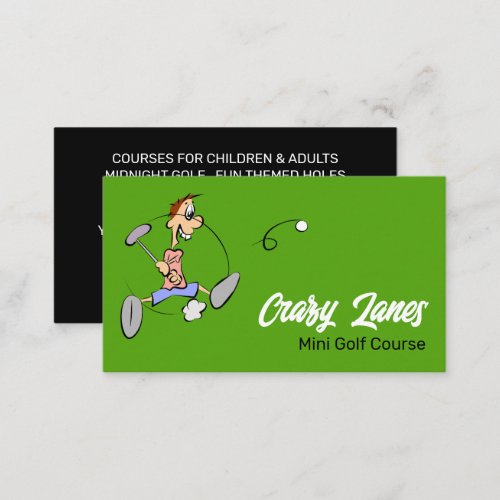 Crazy Golfer Mini Golf Course Advertising Business Card