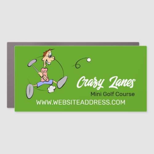 Crazy Golfer Mini Golf Course Advertising Car Magnet