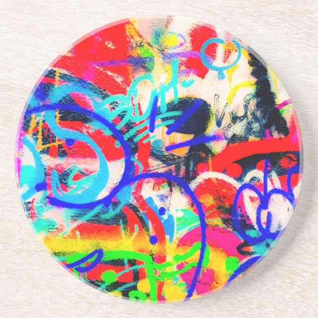 Crazy Graffiti Drink Coaster (Front)