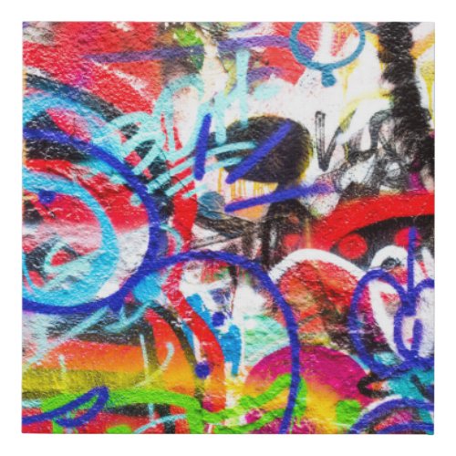 Crazy Graffiti Faux Canvas Print