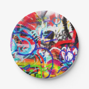 Crazy Graffiti Paper Plates
