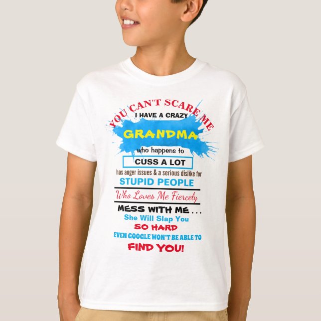 CRAZY GRANDMA GRANDFATHER Fun T-Shirt Personalize (Front)