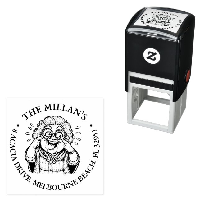 Crazy Grandma theme Self-inking Stamp (In Situ)