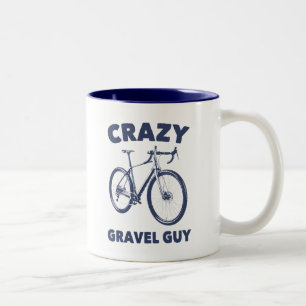 Crazy Gravel Guy Cycling Two-Tone Coffee Mug