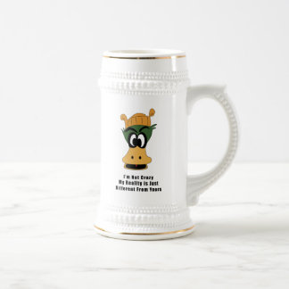 Crazy Green Cartoon Duck Different Reality Beer Stein
