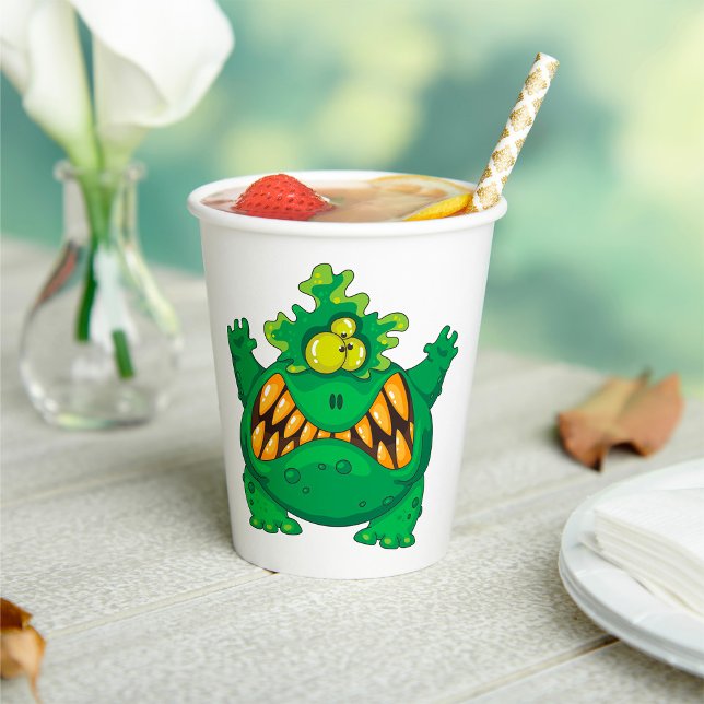 Crazy Green Monster Paper Cups (Creator Uploaded)