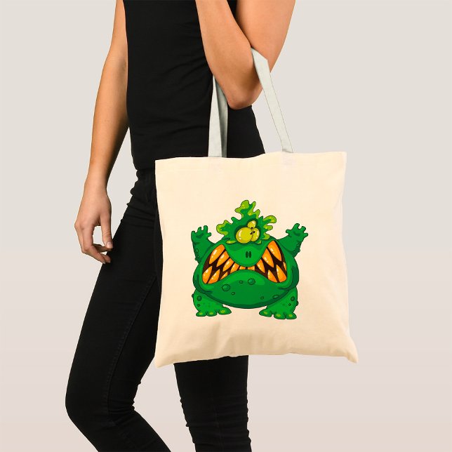 Crazy Green Monster Tote Bag (Creator Uploaded)