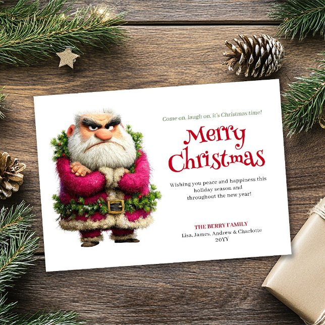 Crazy grumpy Santa editable custom holiday card (Crazy grumpy Santa editable custom holiday card)