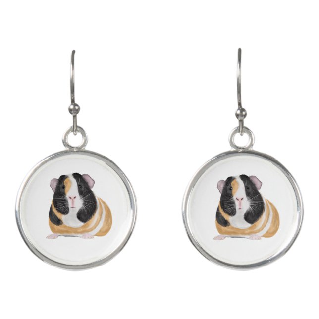 Crazy Guinea Pig Lady  guinea pig Earrings (Front)
