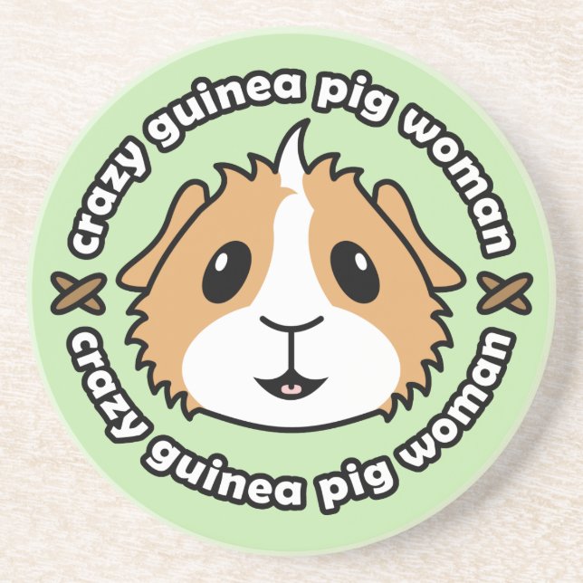 Crazy Guinea Pig Woman Coaster (Front)