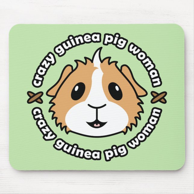 Crazy Guinea Pig Woman Mousemat Mouse Pad (Front)