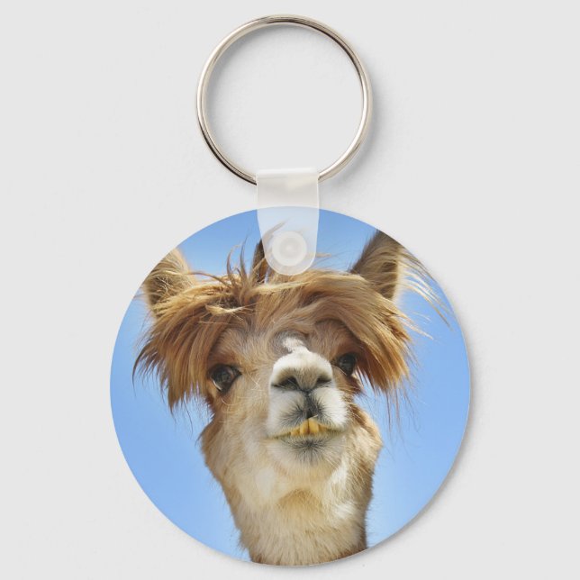 Crazy Hair Alpaca Keychain (Front)