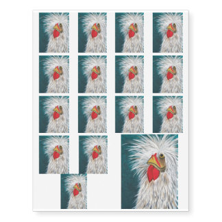 Crazy Hair Chicken - template Temporary Tattoos
