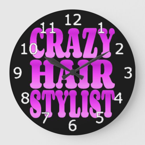 Crazy Hair Stylist Large Clock