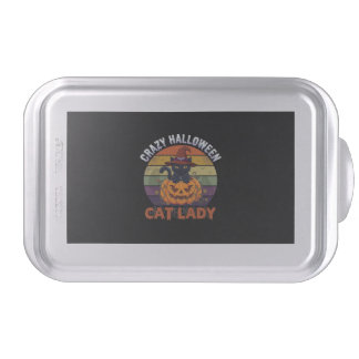 Crazy Halloween Cat Lady Black Pumpkin Witch Hat Cake Pan