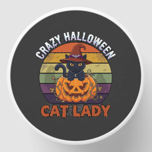 Crazy Halloween Cat Lady Black Pumpkin Witch Hat Mini Candle Favors