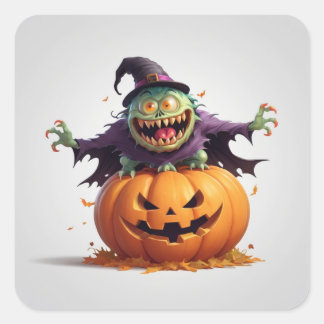 Crazy Halloween Monster  Square Sticker