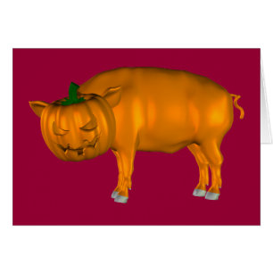 Crazy Halloween Pig Cards