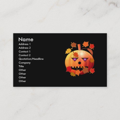 Crazy Halloween Pumpkin - Business Size Business Card