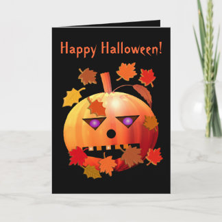 Crazy Halloween Pumpkin Card