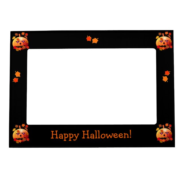 Crazy Halloween Pumpkin Magnetic Photo Frame (Front)