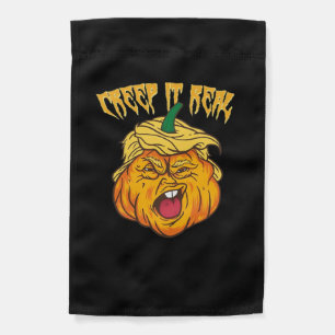 Crazy Halloween Pumpkin Trumpkin Costume Garden Flag