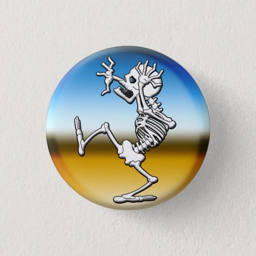 Crazy Halloween Skeleton Button