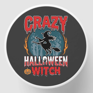 Crazy Halloween Witch Flying Broom Horror Design Mini Candle Favors