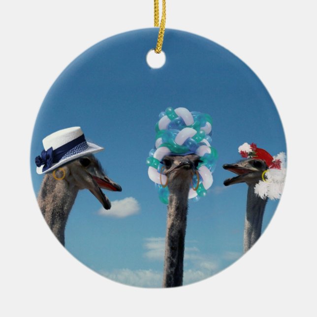 Crazy Hat Day at the Races Ceramic Ornament (Front)