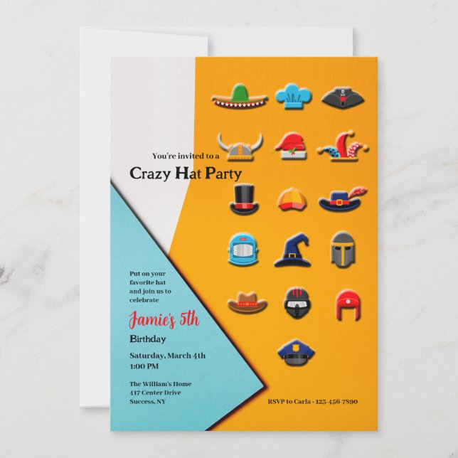 Crazy Hat Party Invitation (Front)