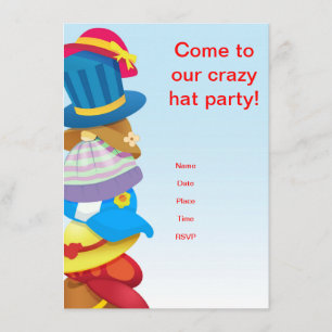 Crazy hat party invitation