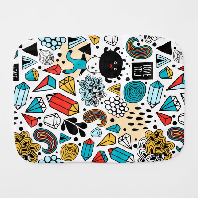 Crazy head baby burp cloth (Front Horizontal)