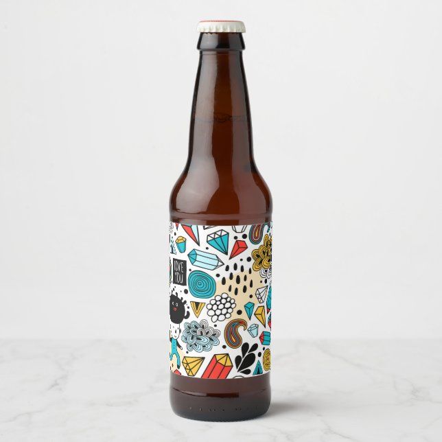 Crazy head beer bottle label (Front)