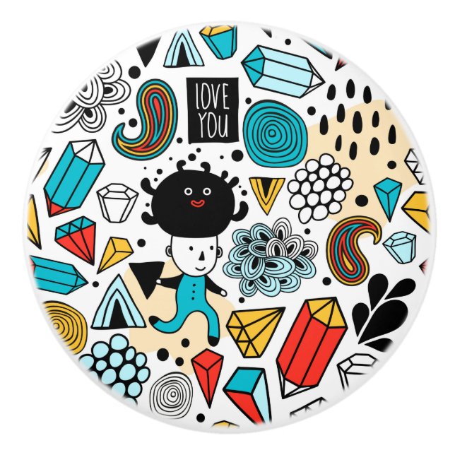 Crazy head ceramic knob (Front)