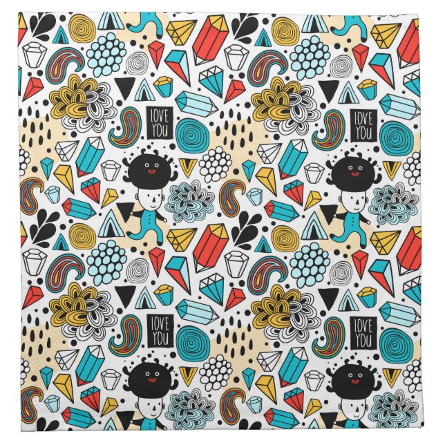 Crazy head cloth napkin (Front)