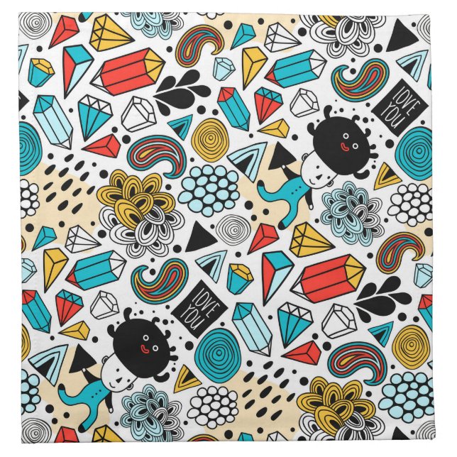 Crazy head cloth napkin (Front)