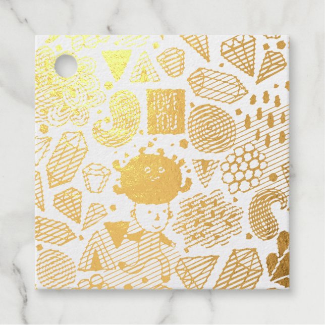 Crazy head foil favor tags (Front)