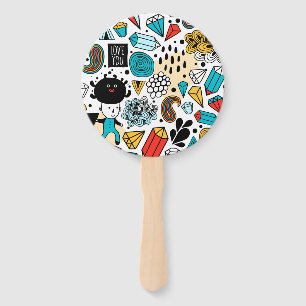 Crazy head hand fan