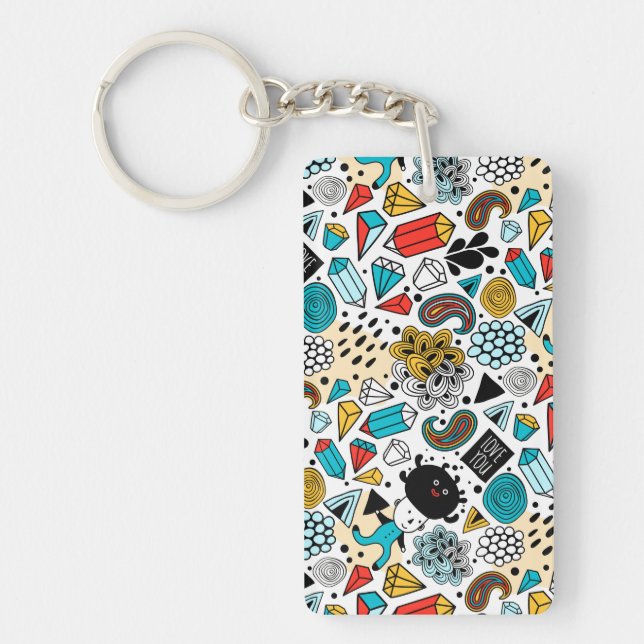 Crazy head keychain (Front)