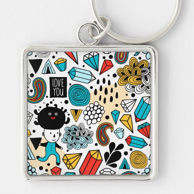 Crazy head keychain (Front)