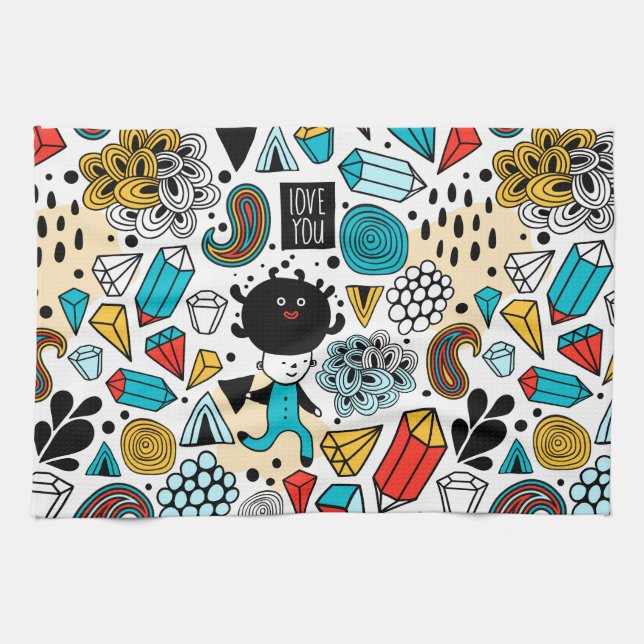 Crazy head kitchen towel (Horizontal)