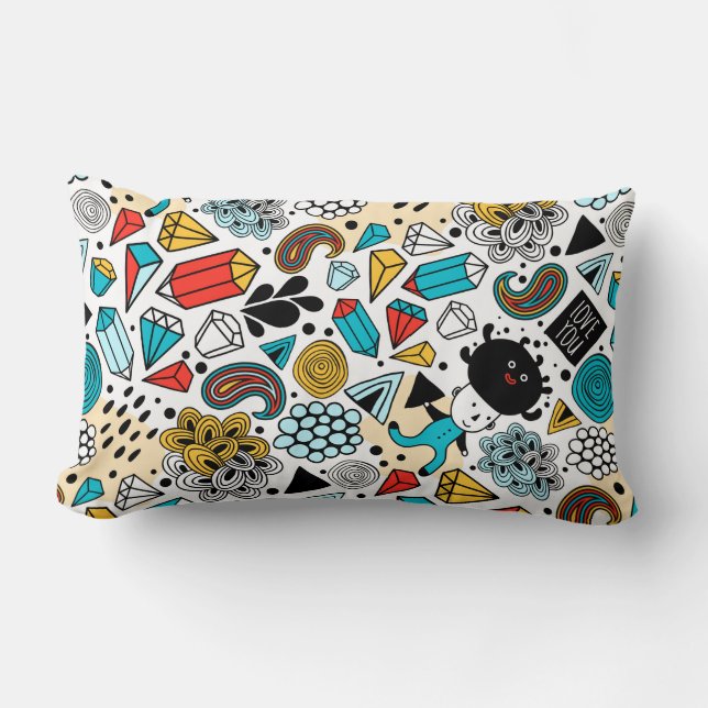 Crazy head lumbar pillow (Front)