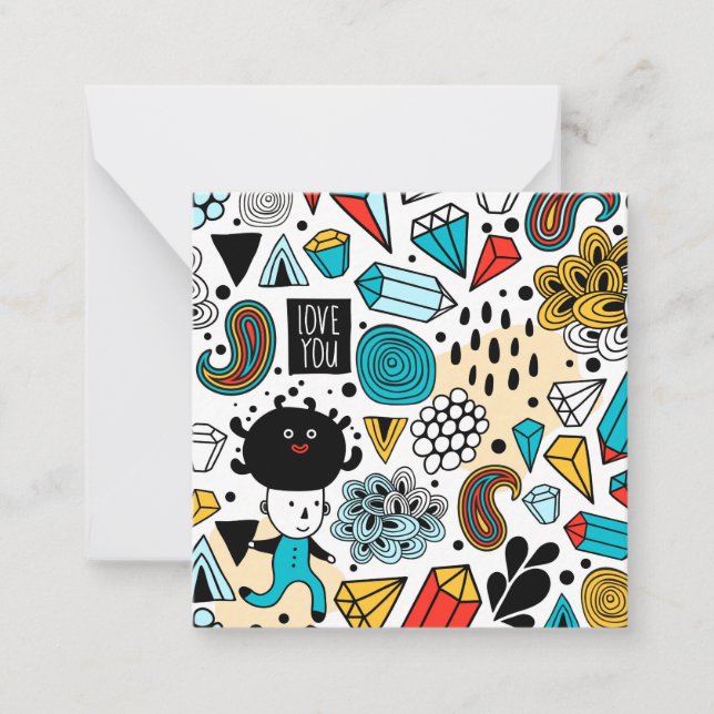 Crazy head note card (Front)