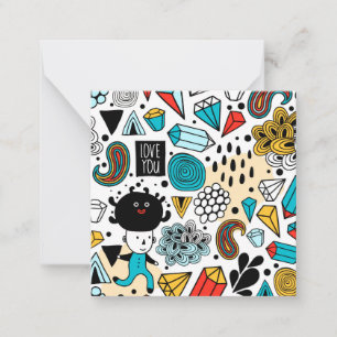 Crazy head note card