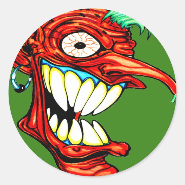 Crazy Head Sticker small (Front)