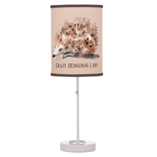 crazy hedgehog lady add text table lamp